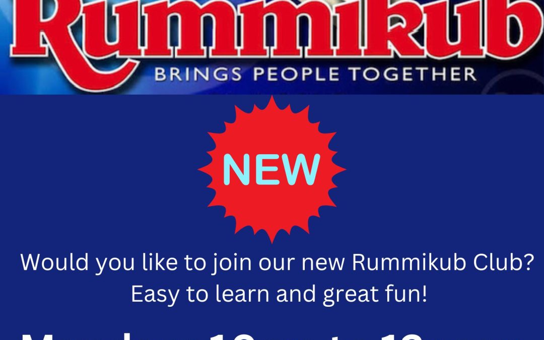 Rummikub Club – Mondays 10am to 12 noon – Commencing 4 September 2023