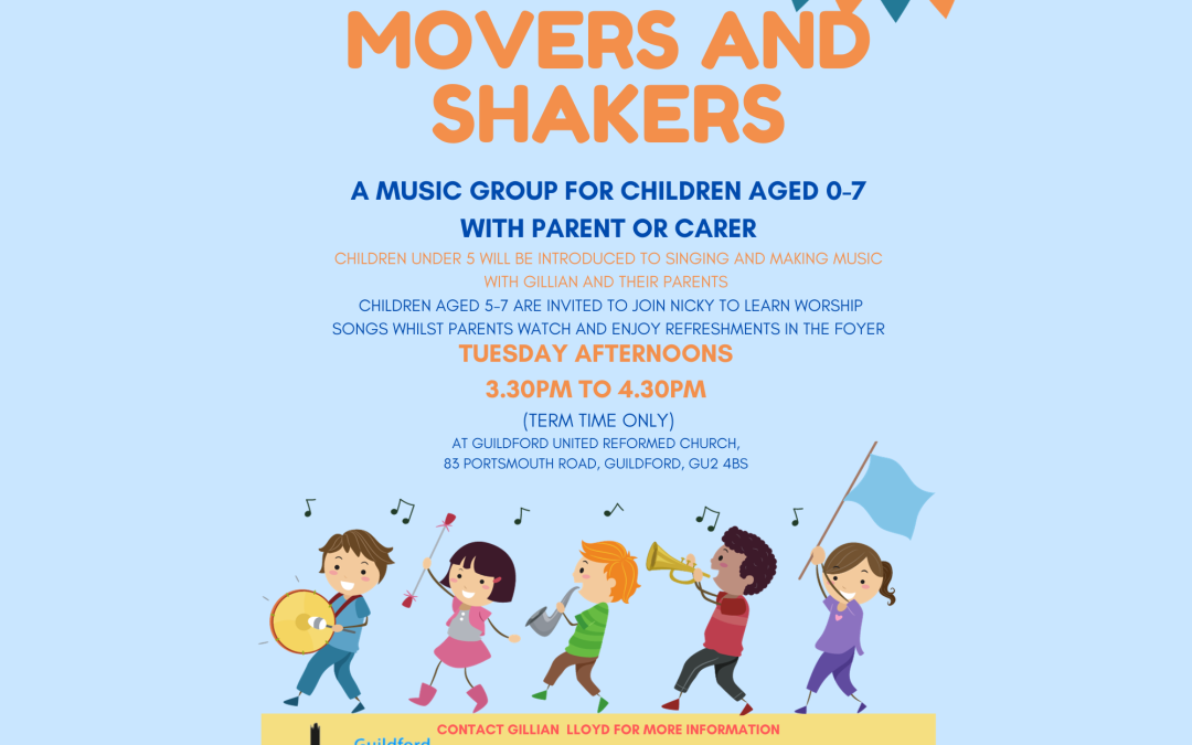 Movers and Shakers – A Music Group for Children Aged 0-7 with Parent or Carer – Tuesday Afternoons 3.30pm to 4.30pm (Term Time Only)