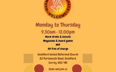 Warm Welcome Space – Monday to Thursday 9.30am – 12 noon