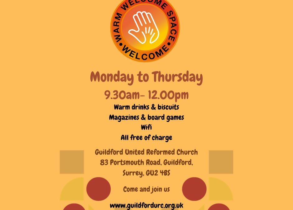 Warm Welcome Space – Monday to Thursday 9.30am – 12 noon