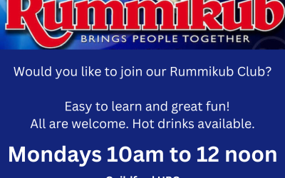 Rummikub Club – Mondays 10am to 12 noon