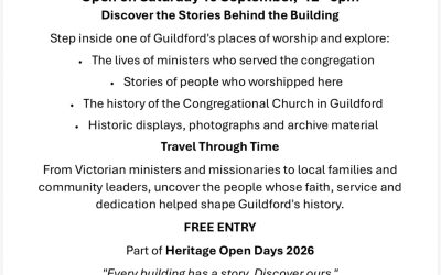 Guildford United Reformed Church – Heritage Open Day Saturday 19 September 12-5pm